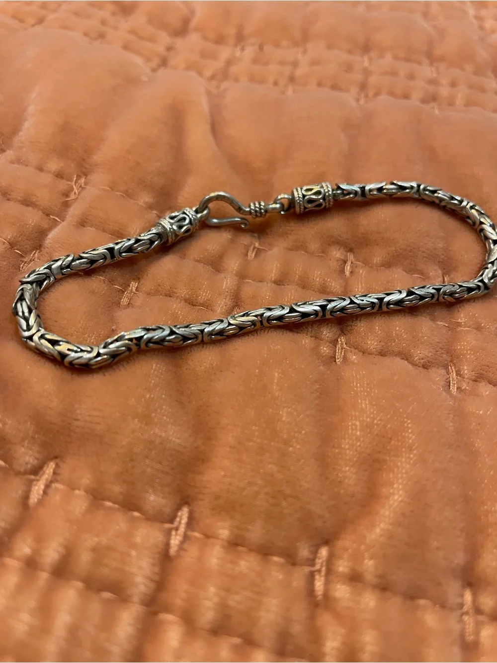 Intricate Silver Byzantine Chain Bracelet